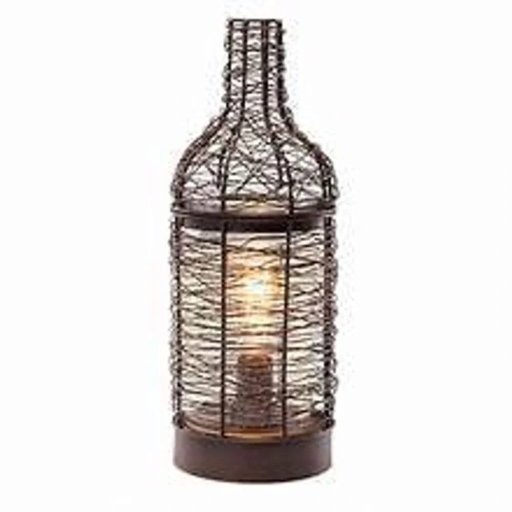 Scentsy Vino Warmer Full Size Wine Bottle Wire Wrapped Bronze Wax Melt Warmer